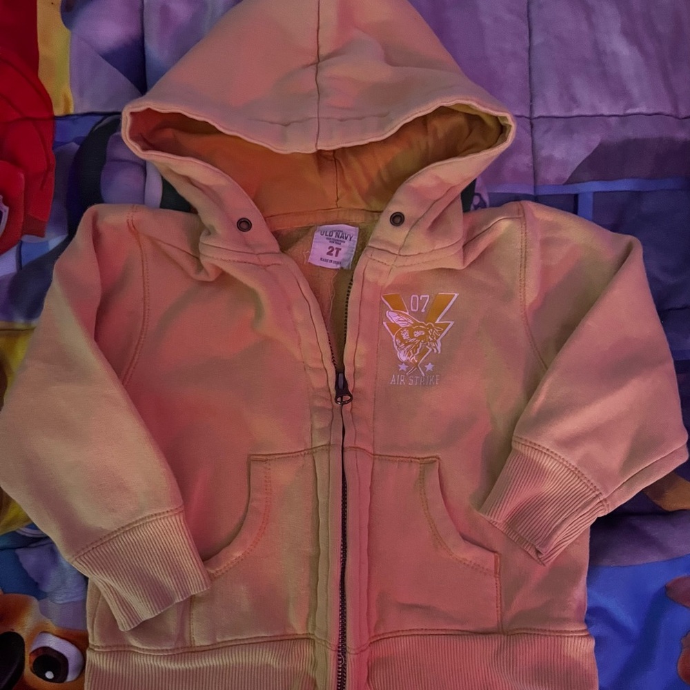 Old Navy Pastel Yellow Hooded Zip Sweatshirt for Toddlers